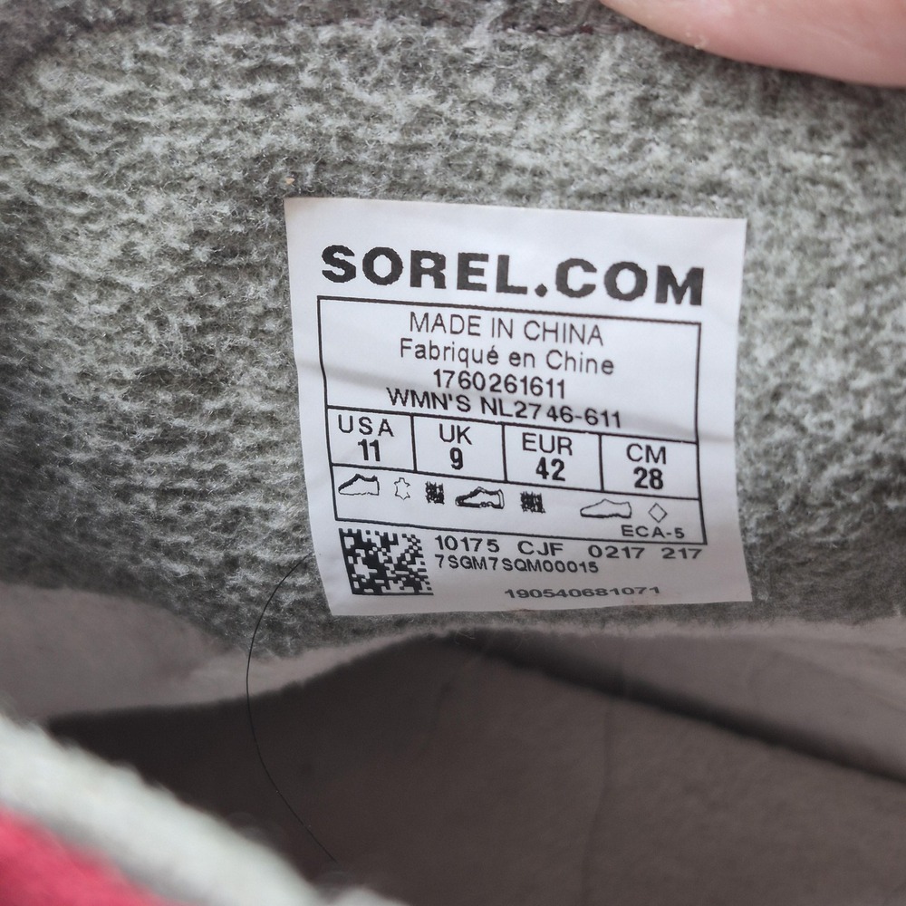 Sorel‎ Boots Womens Size 11 Red Suede Ankle Slip On Fleece Lined Warm NL2746-611 - Picture 10 of 11